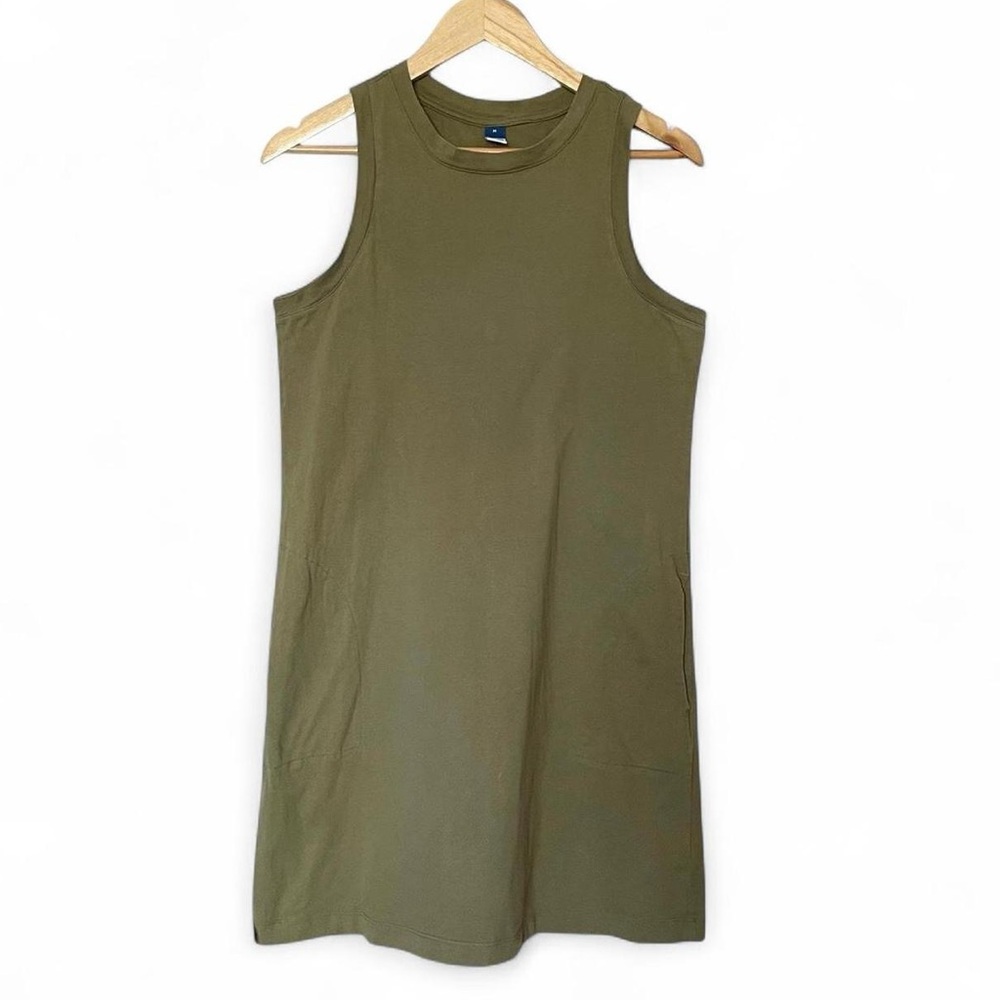 Old Navy Olive Green Tank  Dress w/ Pockets - Size M